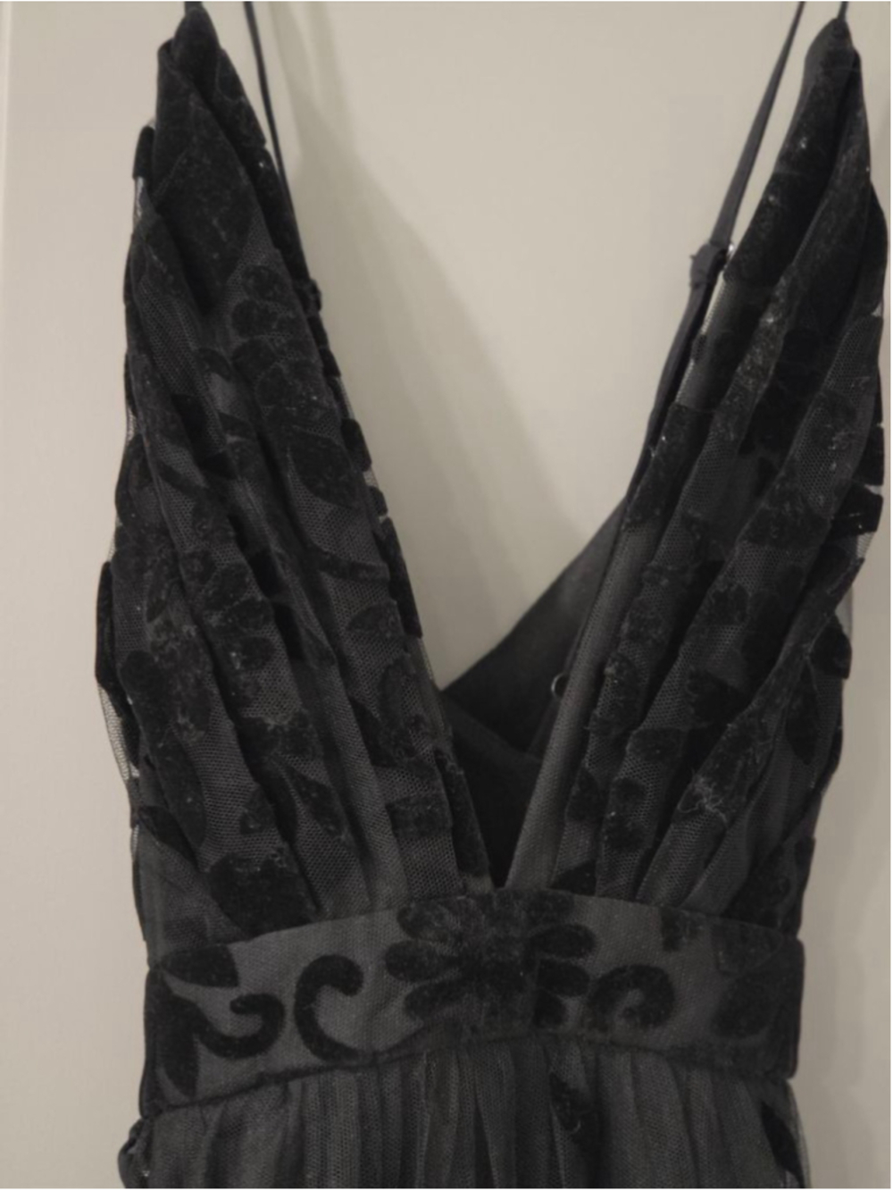 Women's Windsor Black Floral Mesh Maxi Dress size Small - Picture 9 of 16